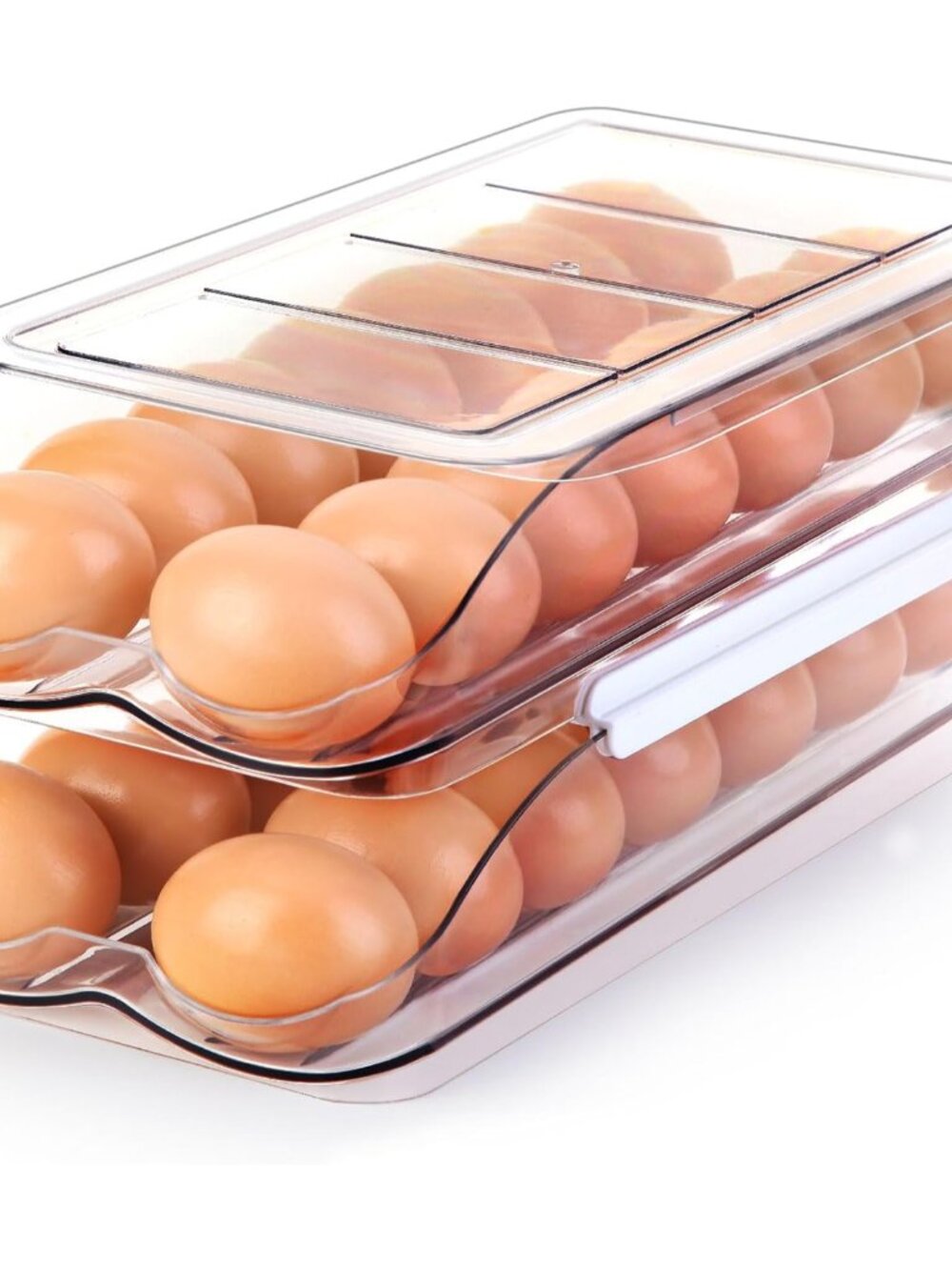 Egg Holder for Fridge, Automatic Rolling Egg Container -2 Tier